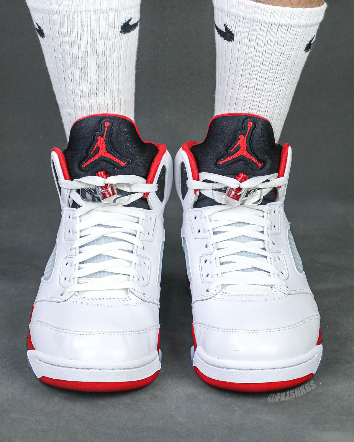 Black Tongue Fire Red Jordan 5s 1